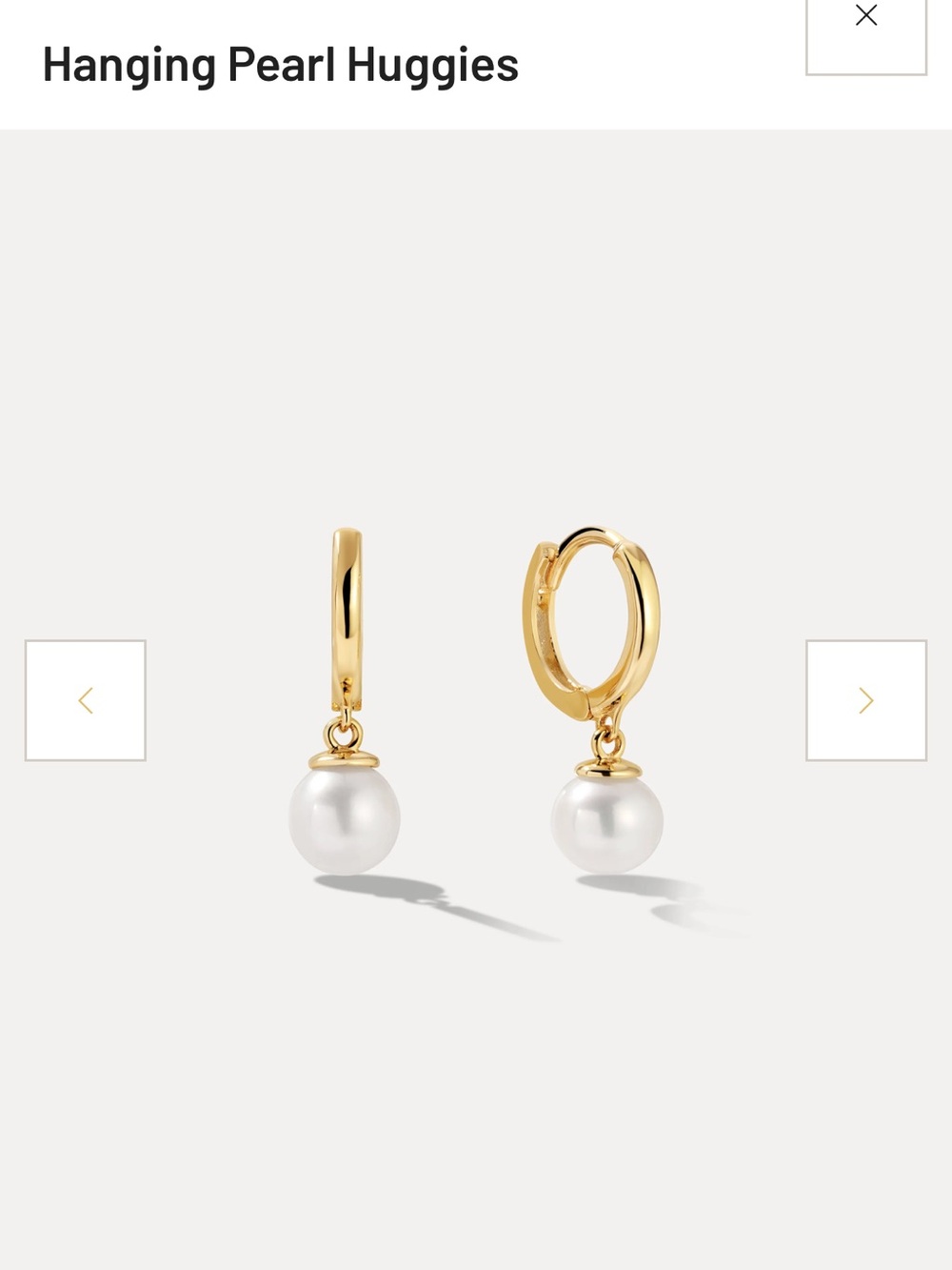 14k Gold Hoop Earrings with White Pearl Drops